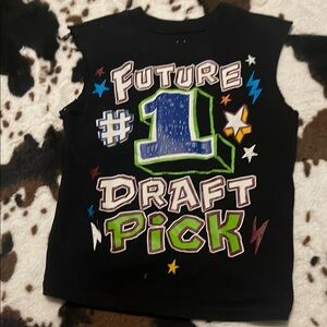 Kids Black Graphic Sleeveless Top